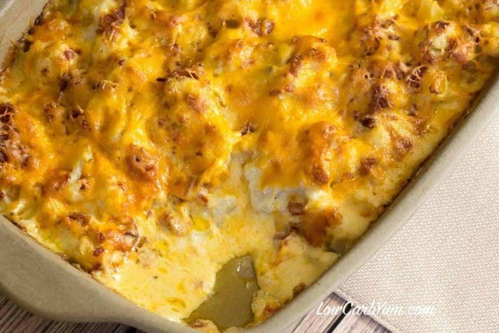 baked cauliflower with melted cheese