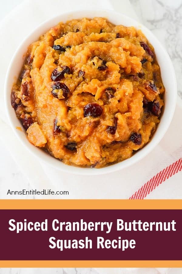mashed butternut squash with cranberries