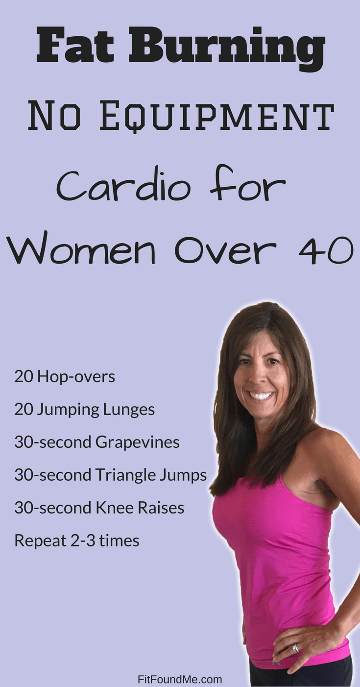 list of exercises for 30 minute cardio no equipment needed workout for women over 40