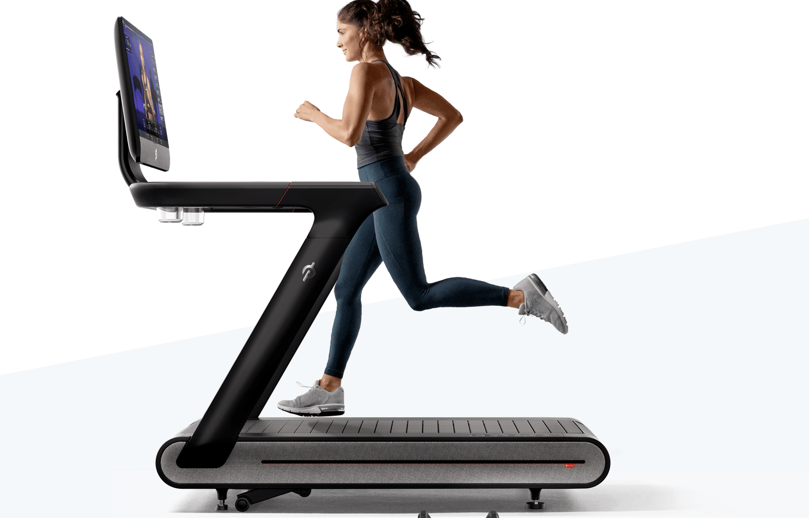 lady running on Peloton tread treadmill