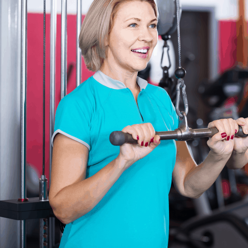 woman strength training