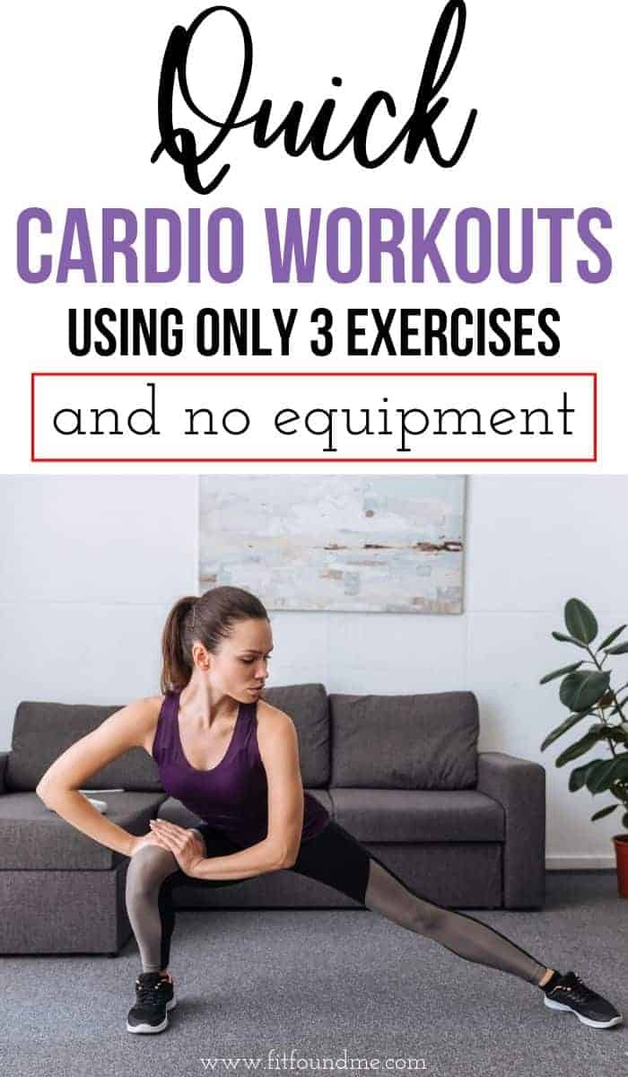 lady working out in living room at home doing cardio without equipment