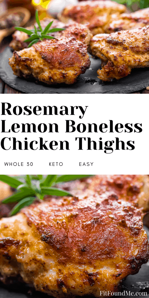 cooked rosemary lemon chicken thighs on a plate